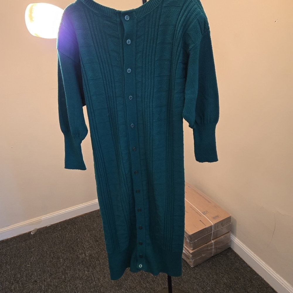 Chic Teal Knit Maxi Dress